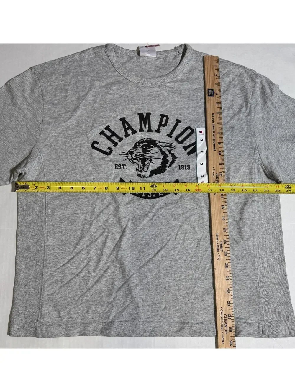 Champion Gray  Phys. Ed. Cougar Graphic Tee T Shirt Mens Size M NWT NEW